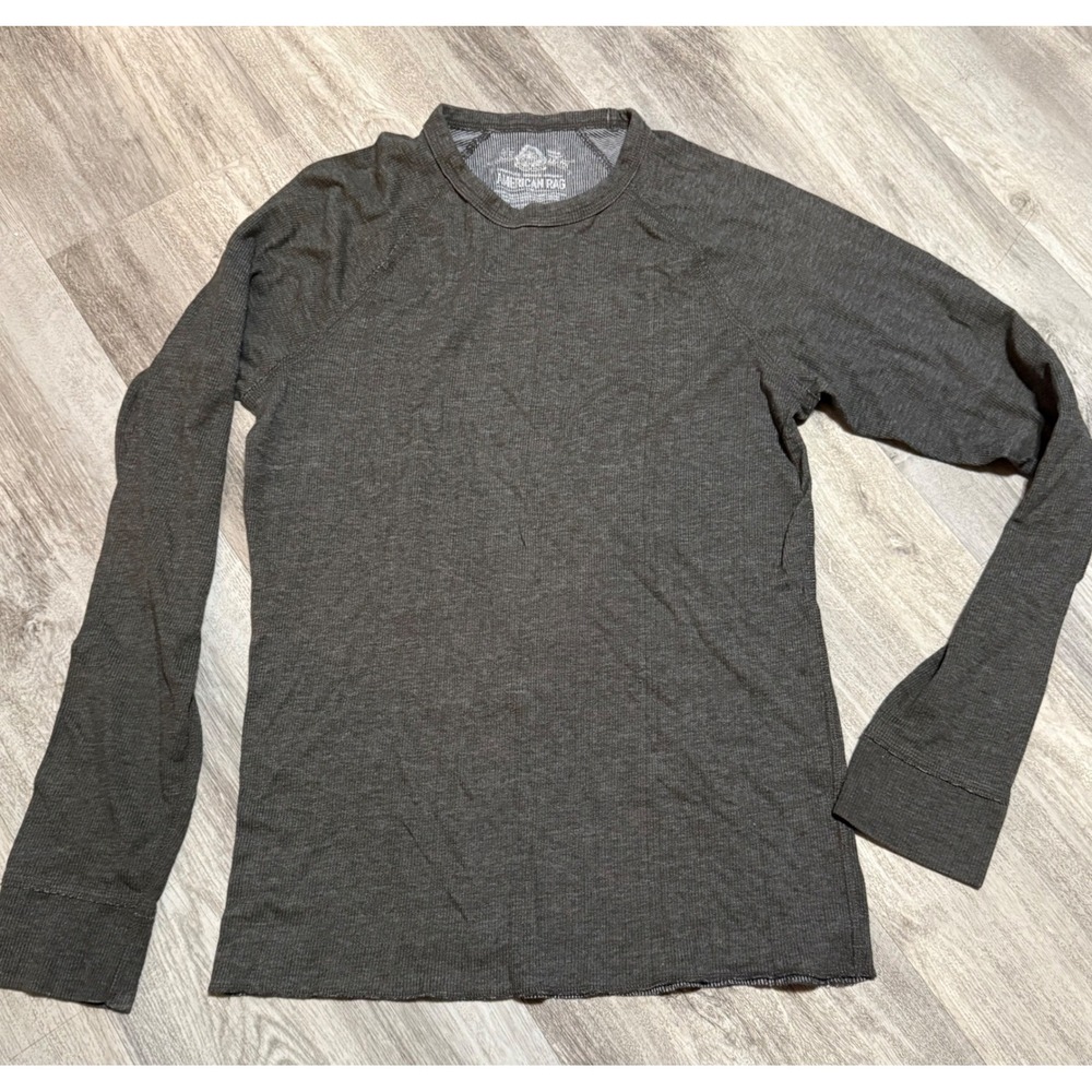 AMERICAN RAG Men's‎ Long Sleeve Thermal Knit Crew Neck Shirt Medium Gray